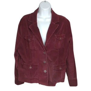 Sonoma Corduroy Button Down  Jacket, Burgundy, L